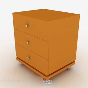 Square Minimalist Yellow Bedside Table 3d model