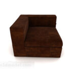 Fyrkantig enkel avslappnad mörkbrun enkel soffa