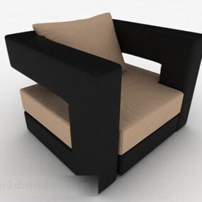 Model 3d Desain Sofa Tunggal Sederhana Persegi