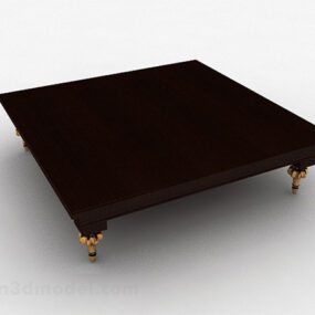 Mesa de centro cuadrada de madera modelo 3d