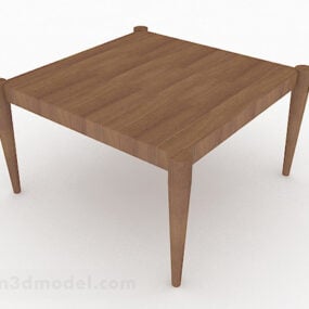 Square Wooden Dining Table 3d model