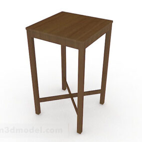 Square Wooden Table V1 3d model