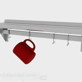 ステンレス鋼のキッチン台所用品ハンガー3Dモデル