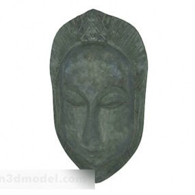 Stone Face Mask Decoration 3d model