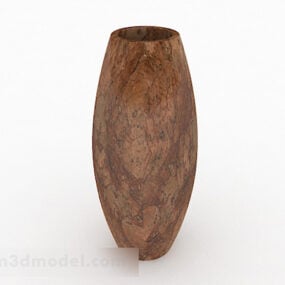 Modello 3d di vaso ovale con motivo in pietra