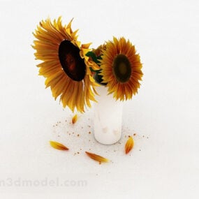 Model 3d Hiasan Rumah Dalaman Bunga Matahari