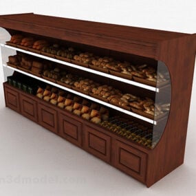 超市面包展示架3d模型