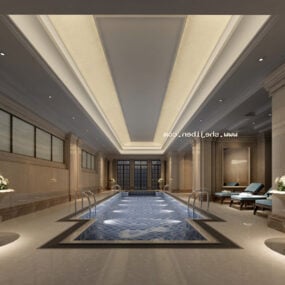 Mô hình nội thất bể bơi 3d