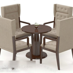 نموذج ثلاثي الأبعاد للطاولة والكراسي
