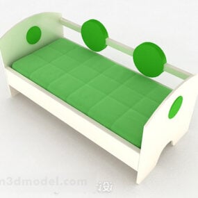 Mẫu giường đơn trẻ em xanh 3d