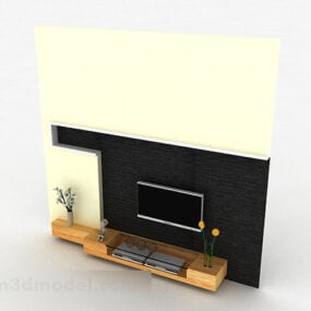 モダンでスタイリッシュな木製テレビキャビネット3Dモデル