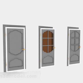 Modello 3d di tre porte in legno