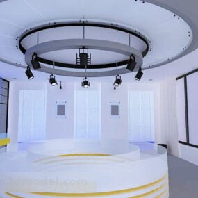 Exhibition Showroom Interior Circle Structure 3d model