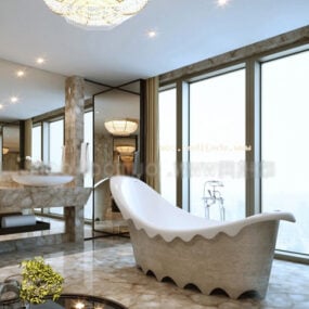 Sanita com interior de banheira clássica Modelo 3D