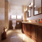 Wooden Style Toilet Interior