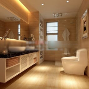 Warm Style Toilet Interior 3d model