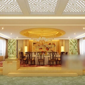 Tooling Restaurant Banquet Hall Interior 3d model