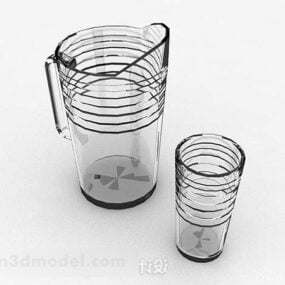 Прозрачная кухонная чашка с 3d моделью