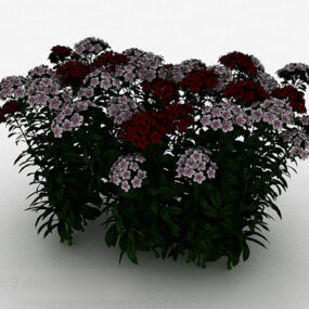 Tofarger liten blomst dekorativ 3d-modell