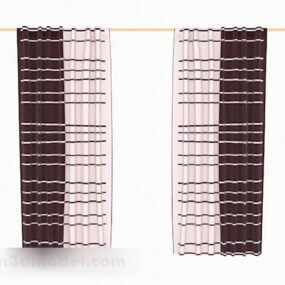 Two-color Striped Curtain 3d model