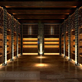 Underground Wine Cabinet Storage 3d model