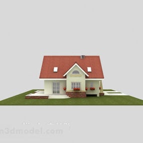 Model 3d Taman Rumput Rumah Villa