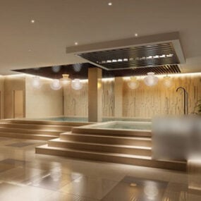 Intérieur de piscine de villa de luxe modèle 3D
