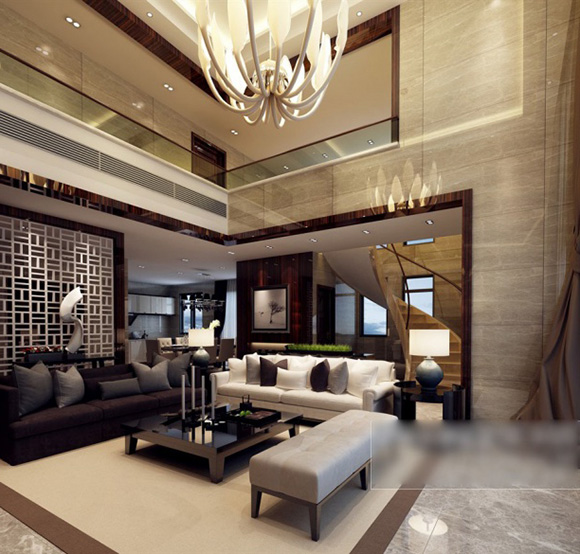 Villa With Modern Sofa Interior 3d Model - .Max, .Vray - Open3dModel