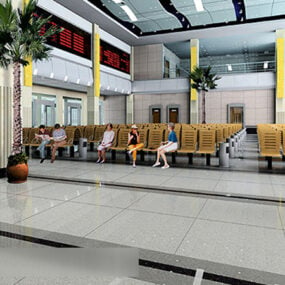 Waiting Hall Space Interior 3d model