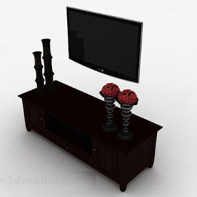 3D-Modell eines an der Wand montierten schwarzen Fernsehers