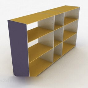 Warm Yellow Simple File Shelf 3d model