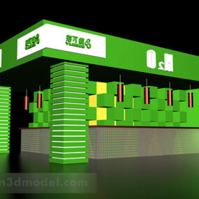 Green Showroom Exterior 3d model