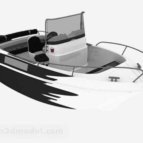 Modello 3d della barca veloce sull'acqua