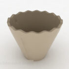 Wave Shaped Ceramic Flower Bowl