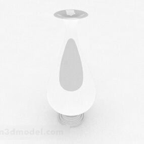 White Bell Mouth Ceramic Vase 3d model