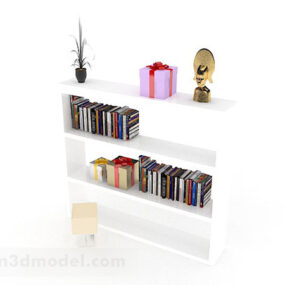 Mô hình 3d tủ sách màu trắng