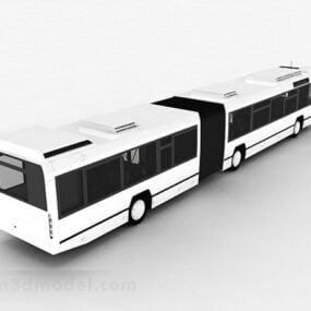 نموذج سيارة الحافلة البيضاء ثلاثي الأبعاد