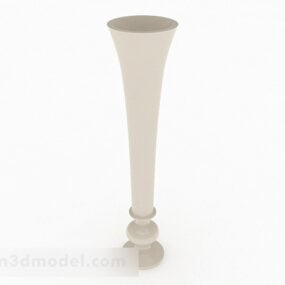 3д модель Белая керамическая ваза с декором