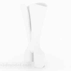 Hvid keramisk vase boligindretning 3d-model