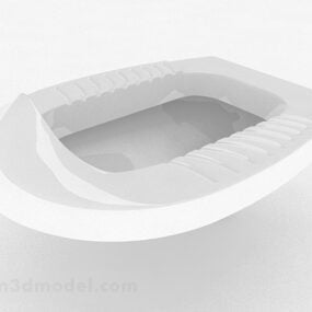 Mô hình 3d bồn cầu gốm sứ trắng