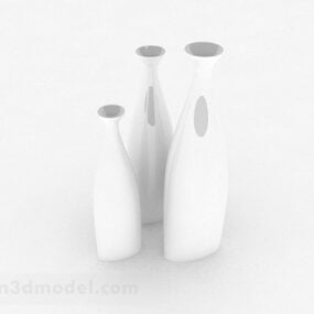 Λευκό κεραμικό βάζο Art Decor τρισδιάστατο μοντέλο