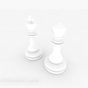Pion d'échecs blanc modèle 3D