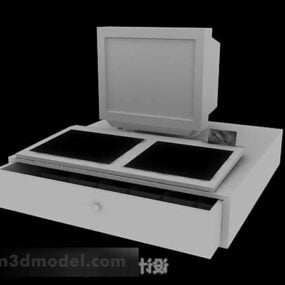 Vintage witte computer 3D-model