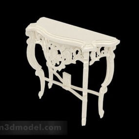 Modelo 3d de mesa de console branca estilo clássico