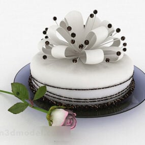 White Cake Dessert 3d model