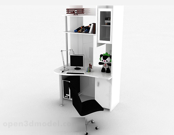 White Desk Cabinet Free 3ds Max Model Max Open3dmodel 327727