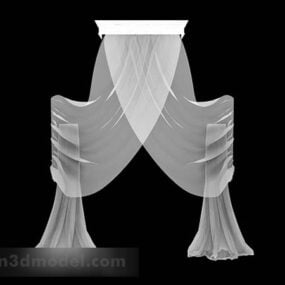 Home White Gauze Curtain 3d model