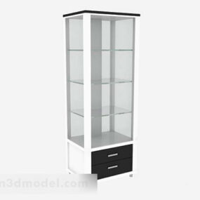 White Glass Display Cabinet 3d model