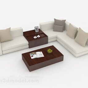 White Gray Sofa 3d model