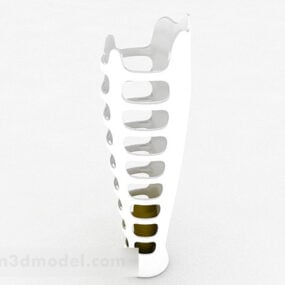 White Hollow Ceramic Vase 3d model